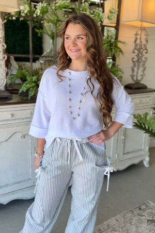 Downy Top White Shirts & Tops Zenana