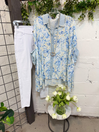 Leeanna Top Lt Blue Shirts & Tops Blublu