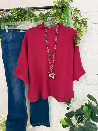 Fowler Sweater Crimson by Umgee Sweater Umgee