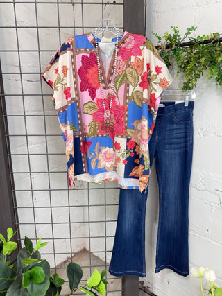 Dorcas Top Blue Mix by Umgee Shirts & Tops Umgee