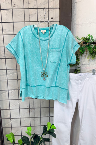 Lisbeth Top Aqua Shirts & Tops Sage+Fig