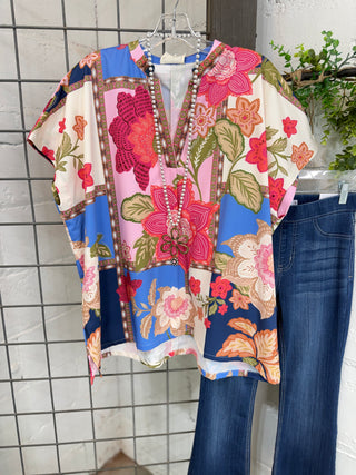 Dorcas Top Blue Mix by Umgee Shirts & Tops Umgee