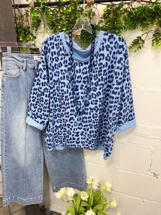 Lyric Cheetah Blue Shirts & Tops Hope