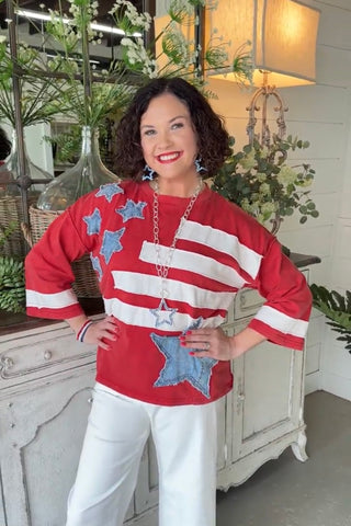 Unwavering Top Red Shirts & Tops Blue Velvet