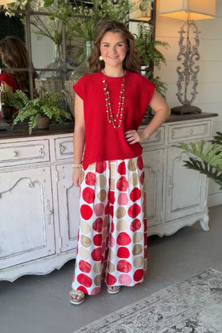 Everly Pants Red Mix by Umgee
