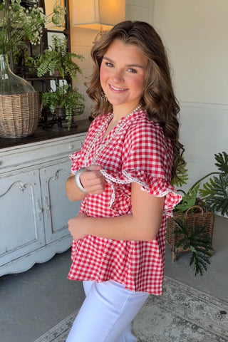 Peyton Top Red by Umgee