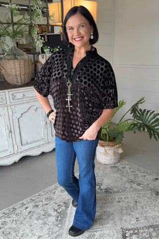 Manhattan Top Black by Umgee Shirts & Tops Umgee