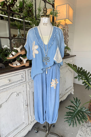 Nessa Top Lt Denim Shirts & Tops Blublu