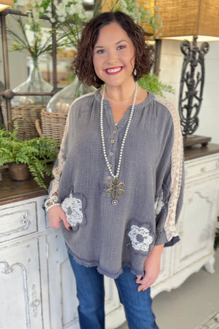 Susan Top Washed Navy