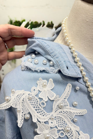 Janice Top Lt Denim Shirts & Tops Blublu