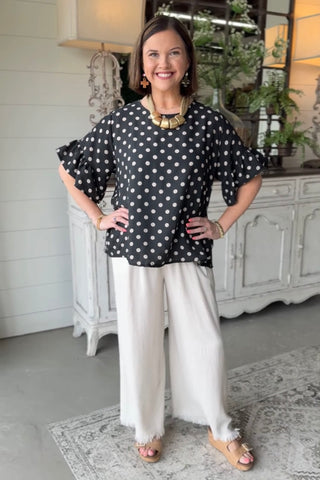 Continental Top Black Shirts & Tops Acqua & Limone