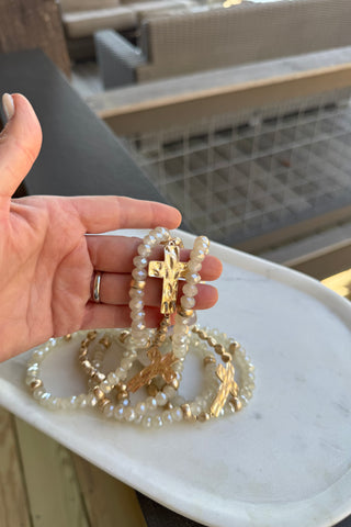 Pure Joy Cross Bracelet Natural Bracelets SM Style