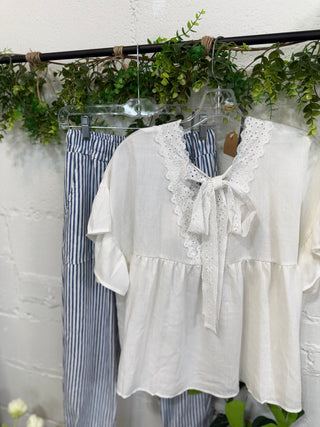 East Coast Top Cream limited stock Shirts & Tops Miss Carla