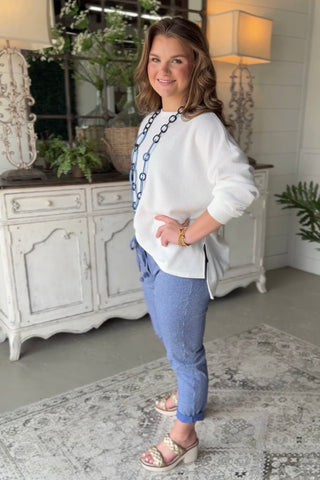 Skipper Pants Blue Pants Giada Fashion