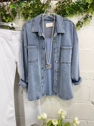 Bennett Top Lt Denim Shirts & Tops Be Cool
