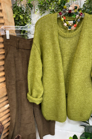 Gleeful Cardigan Set Moss by POL