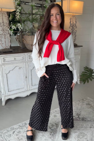 Dreamy Dot Pants Black by Umgee Pants Umgee
