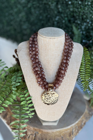 Bria Necklace Brown/Gold Necklaces Wona Trading