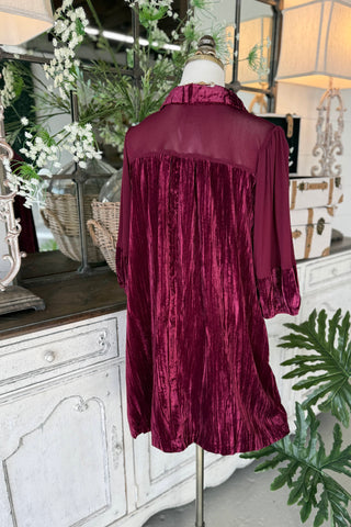 Brylee Dress Burgundy by Umgee Dresses Umgee