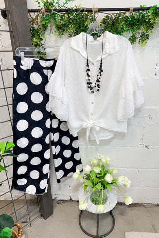 Spicy Lady Linen Top White Shirts & Tops Acqua & Limone