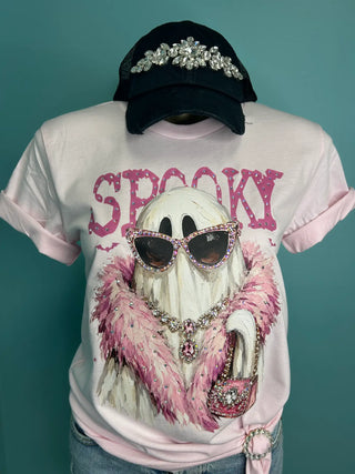 Spooky Ghost Blingy Tee Natural