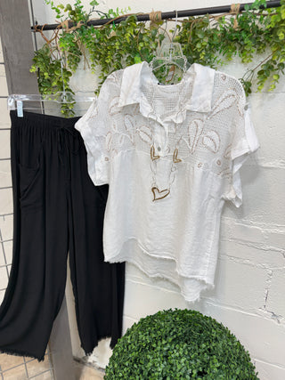 Lindsey Linen Top White Shirts & Tops New Afeis