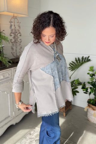 Lucky Stars Top Lt Ash by Easel Shirts & Tops Easel