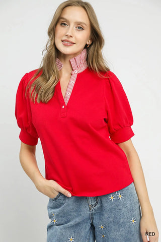 Natasha Top Apple Red by Umgee Shirts & Tops Umgee