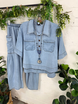 Garrett Top Chambray