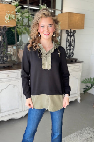 Standby Pullover Black/Olive Shirts & Tops JOH