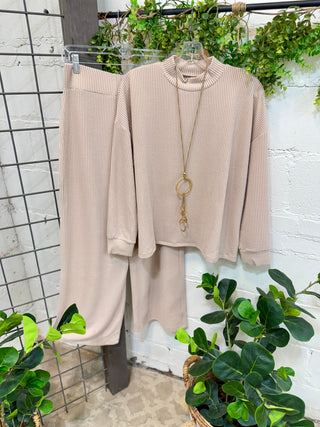 Pose Pant Set Beige Top & Pant Set Zenana