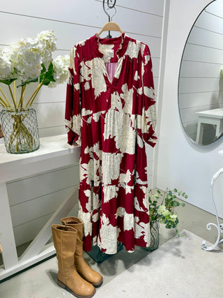 Tiana Long Dress Burgundy by Umgee