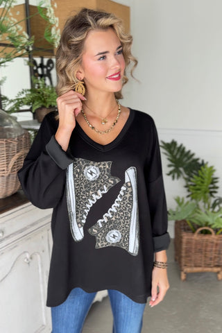 Get Your Kicks Black Shirts & Tops D Style