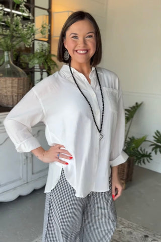 Leslie Top Off White Shirts & Tops Allie Rose