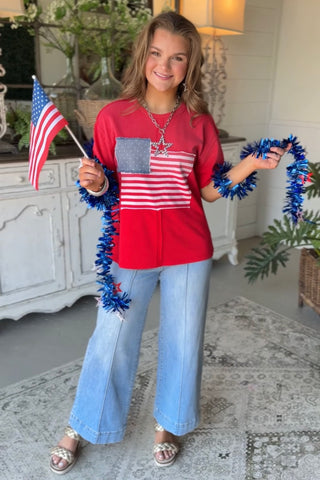 American Spirit Top Red by Jodifl Shirts & Tops Jodifl