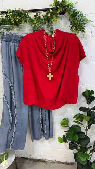 Scarlett Top Red by Umgee Shirts & Tops Umgee