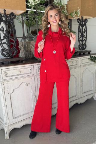 Lavish Pant Set Red Top & Pant Set Dear Scarlett