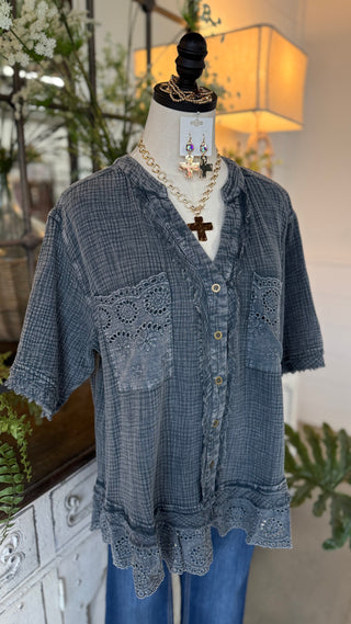 Phases Top Smoke by Easel Shirts & Tops Easel