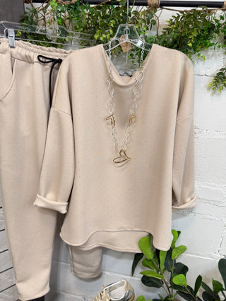 Gallery Pant Set Beige Top & Pant Set D Style