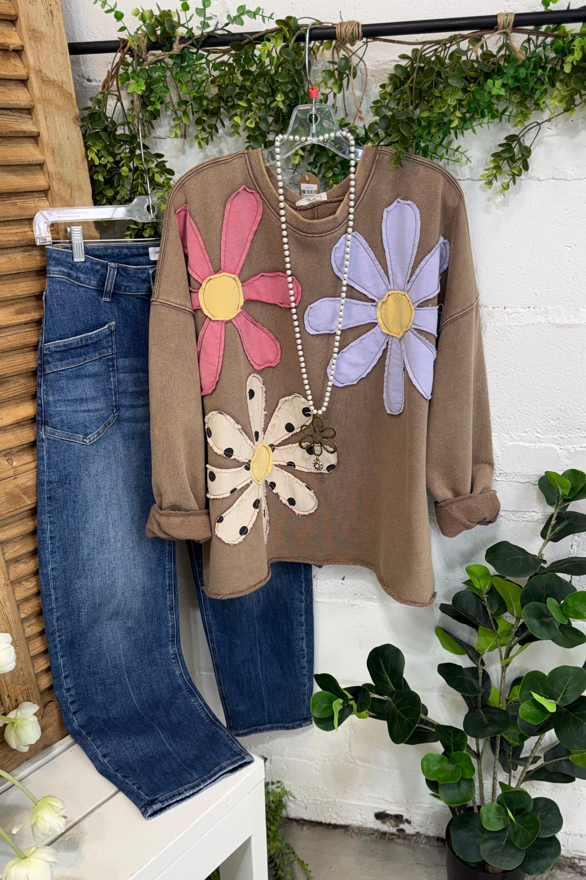 Petal Crush Top Mocha by Easel – carol's boutique