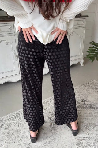 Dreamy Dot Pants Black by Umgee Pants Umgee