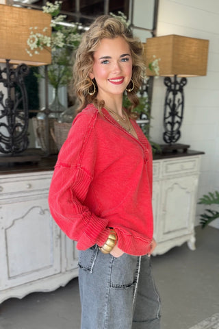 Clara Red Sweatshirt J Her