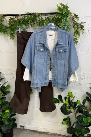 Candace Cape Jacket Denim by Easel