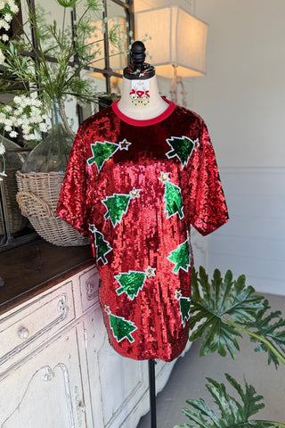 Holiday Sparkle Tunic Dress Red Dress/Tunic Wona Trading