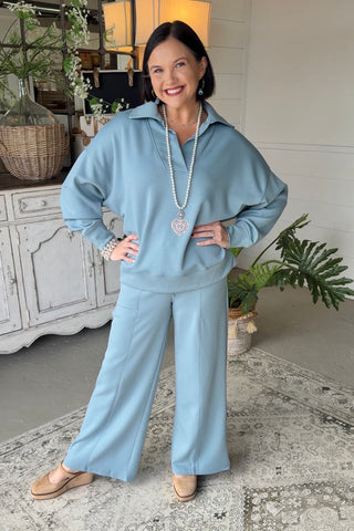 Abby Scuba Set Blue Grey