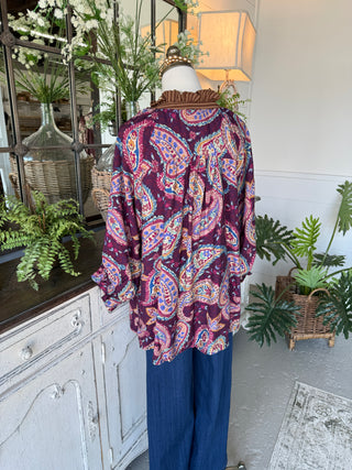Jennifer Top Plum by Umgee Shirts & Tops Umgee