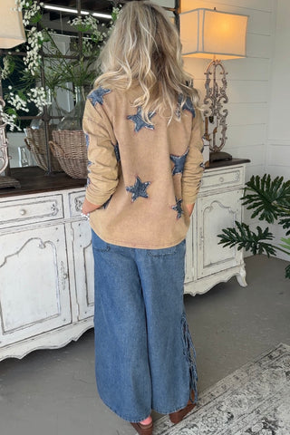 Star Swept Top Brown Shirts & Tops Sage+Fig