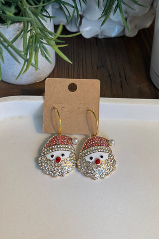 Glitzy Santa Earrings Pink Earrings Accessories To Go