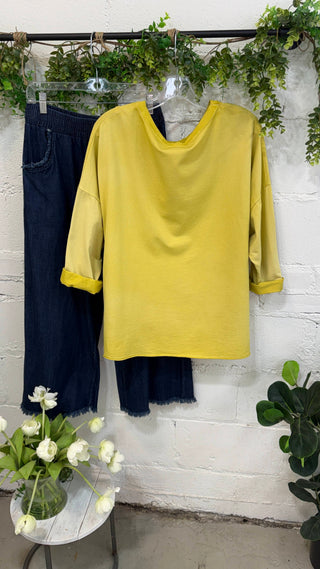 Darby Top Mustard Shirts & Tops MuMu