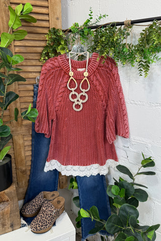 Trinka Sweater Rust by Easel